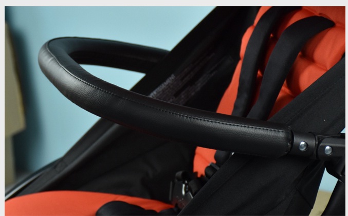 New Baby Stroller Accessories leather handrest Armrest Bumper Bar Handrail for Babyzenes Yoyo Yoya I.BELIVE (Hight Quality Zipper PU Leather)