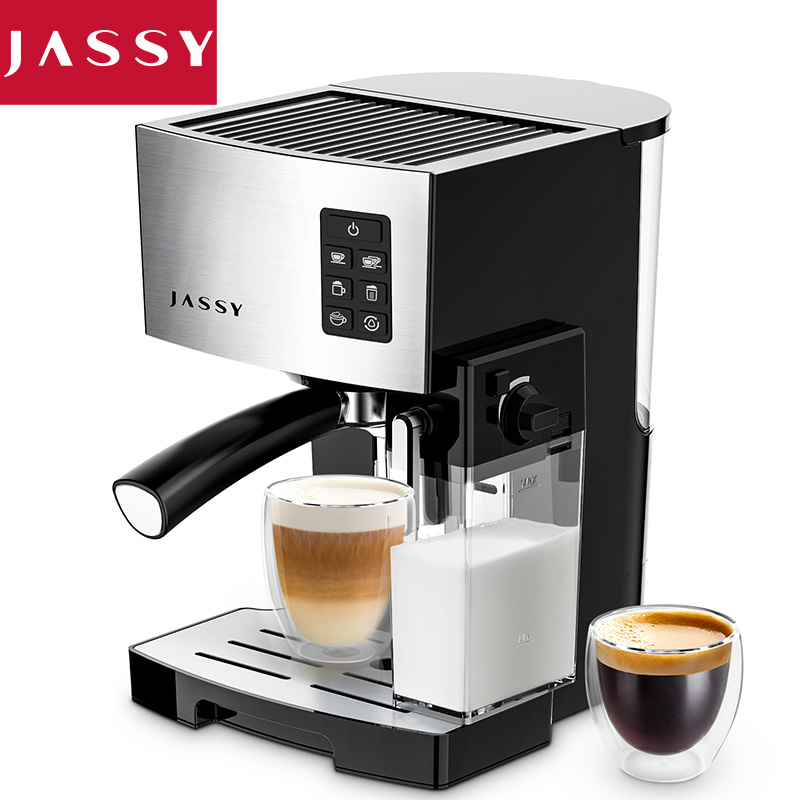JASSY Automatic Nspresso coffee machine ,19 Bar nespresso machine,with Powerful Milk Frother ,for Espresso/Cappuccino/Latte/Mocha,One-Touching Brewing Heating System,1300W(Black)